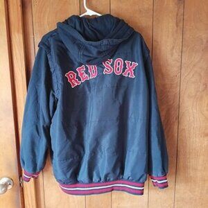 Boston Red Sox JH Design Jacket XL Hooded MLB Genuine Merchandise Snap Front Nav